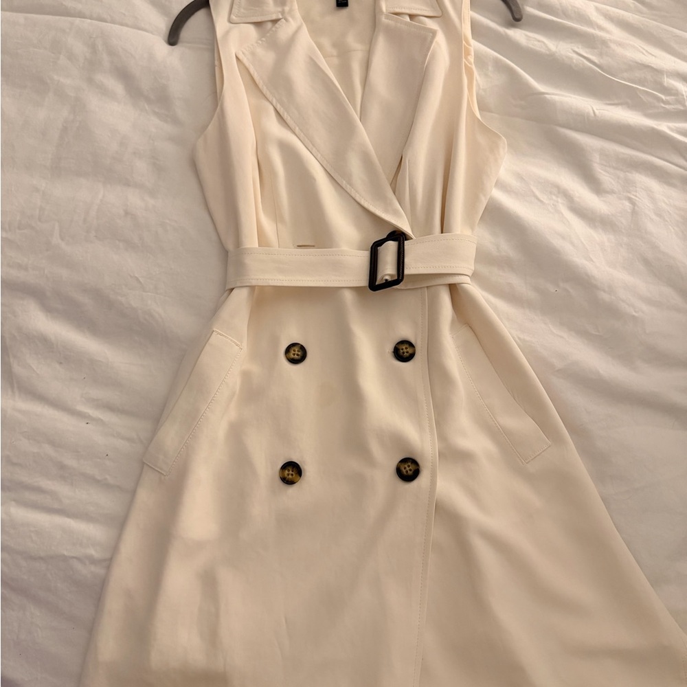 Banana Republic Belted Trench Dress in Cream